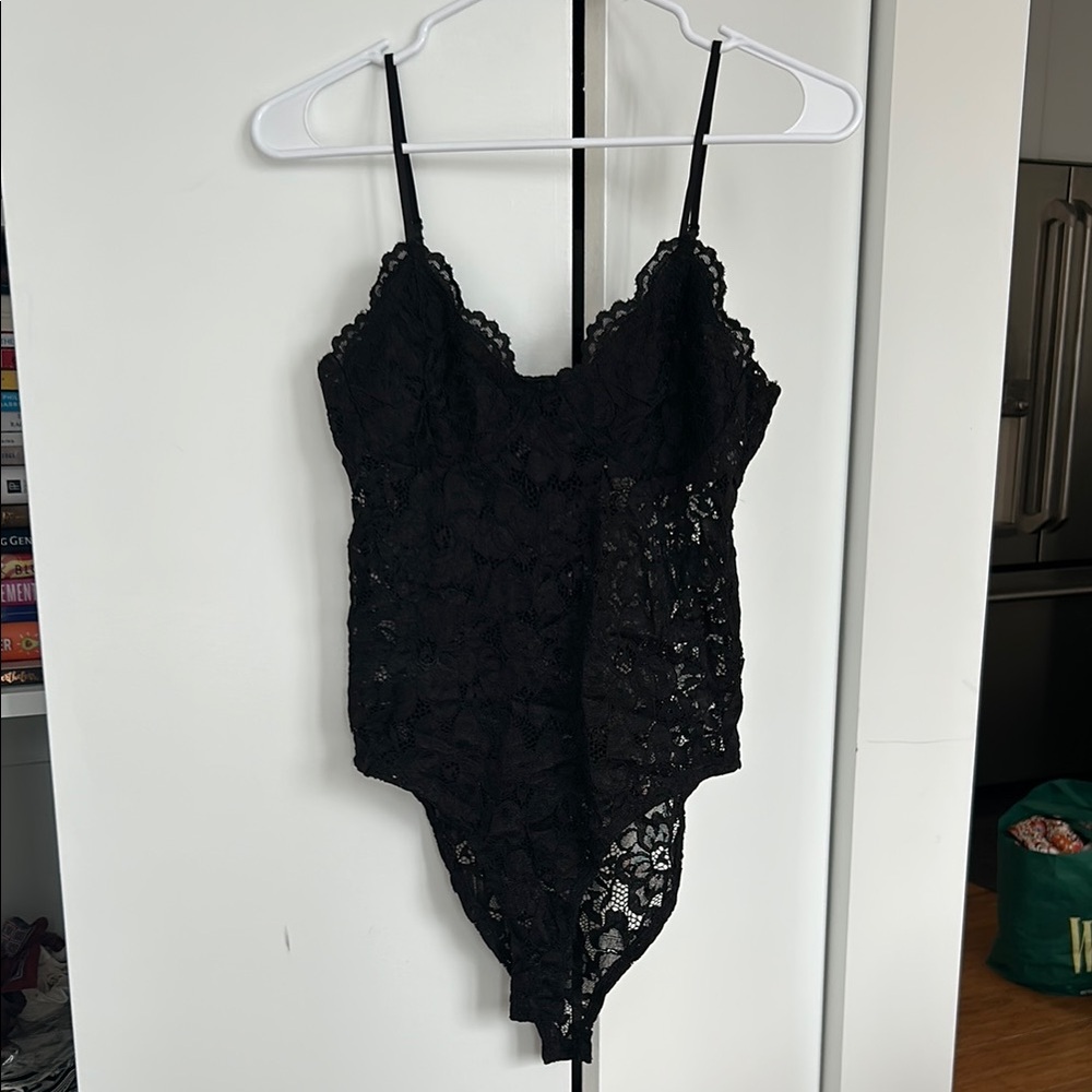 Elegant Black Lace Bodysuit - like new - Zara